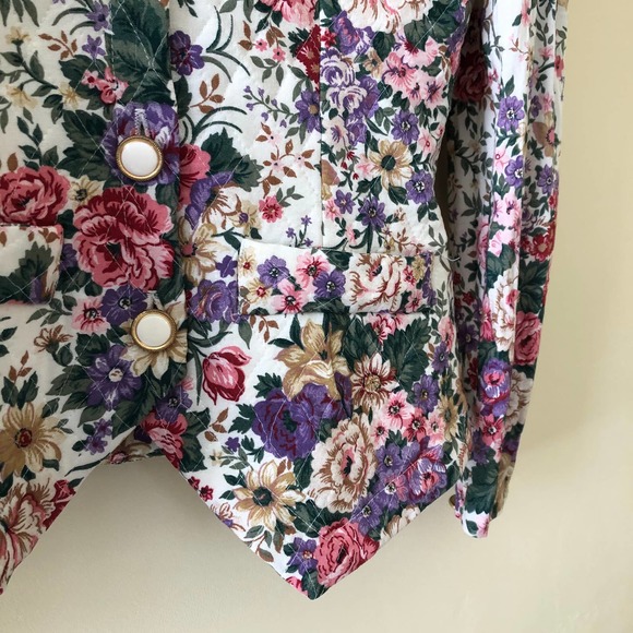 John Roberts Vintage Floral Shirt Dress Two Piece Size 5 / 6 - Picture 9 of 13